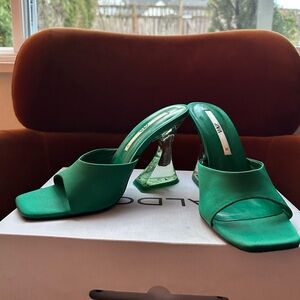 Zara Green Heeled Sandals
